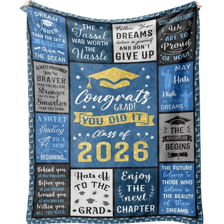 Graduation Gifts for Her/Him, Police Academy, Nurse, Masters Degree, College 2026 Graduation Gifts for Men, 2026 Graduates Gifts Ideas, Graduates Celebration Blanket 50"X60"