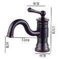 Sink Black Tap, 360° Swivel Brass Mixer Faucet with Single Handle