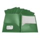 thumbnail image 3 of School Smart Carpeta de polietileno de dos bolsillos, pesada, con cierres, color verde, paquete de 25, 3 of 5