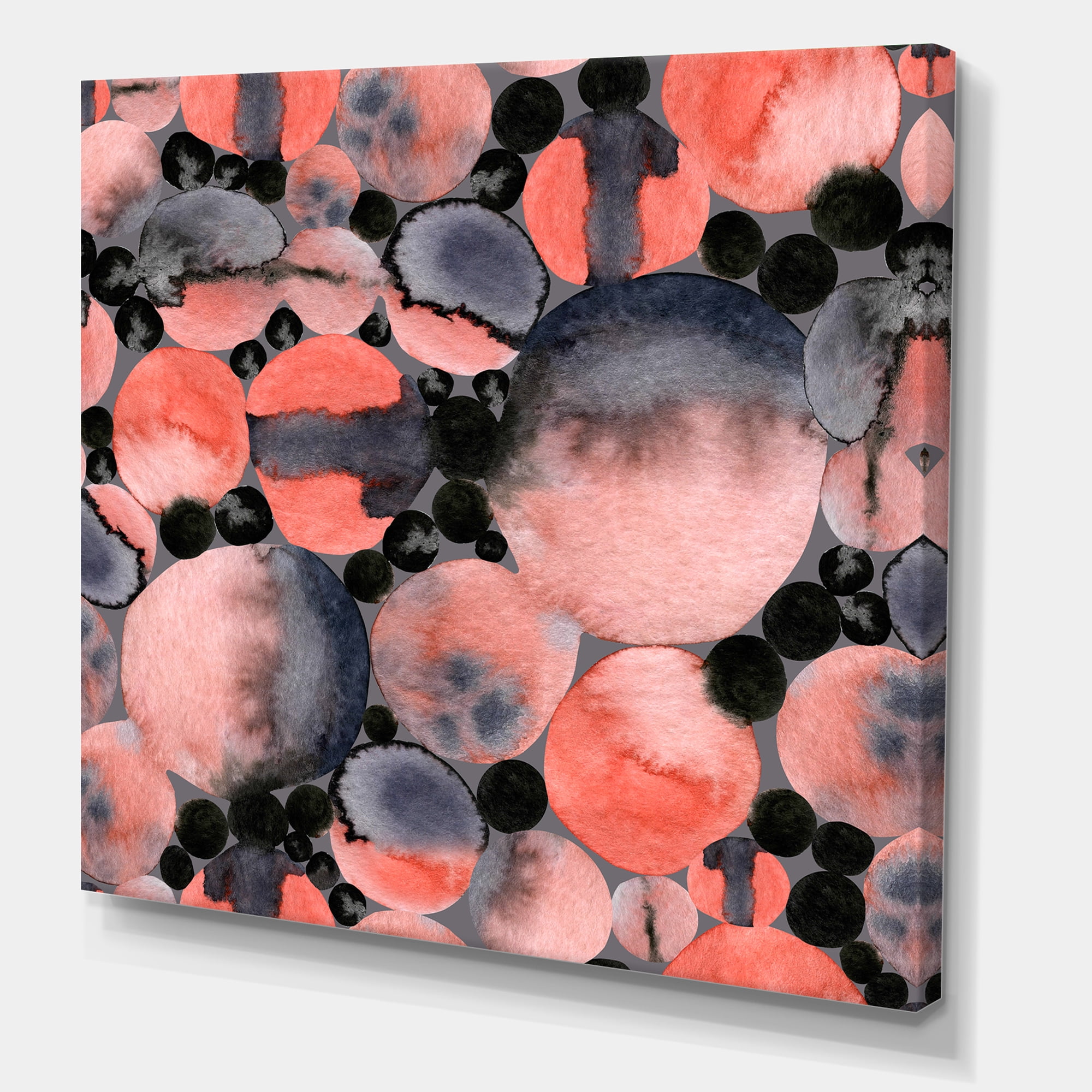 Designart ' Polka Dots Abstract Geometric Art ' Modern Canvas Wall Art Print