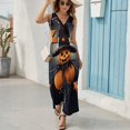thumbnail image 6 of Halloween Ghosts Horror Pumpkin Art Sleeveless Dress Women's Summer Suit Dresses for Women 2025 Luxury Party Dress, 6 of 7