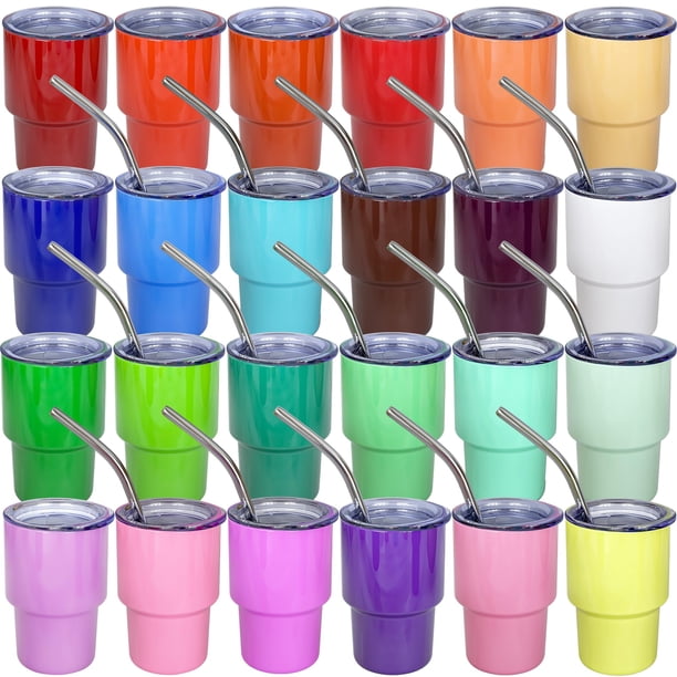 Mini vaso de chupito UIRZOTN de acero inoxidable de 90 ml, 24 unidades