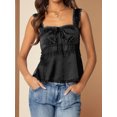 thumbnail image 4 of LMLYSoH Women Babydoll Tank Tops Slim Lace Trim Square Neck Sleeveless Backless Crop Shirt Summer Streetwear, 4 of 9