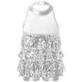 thumbnail image 4 of YONGHS Women's Shiny Sequins Halter Leotard Ballroom Dance Bodysuit Cocktail Dress Costume Silver One Size, 4 of 7