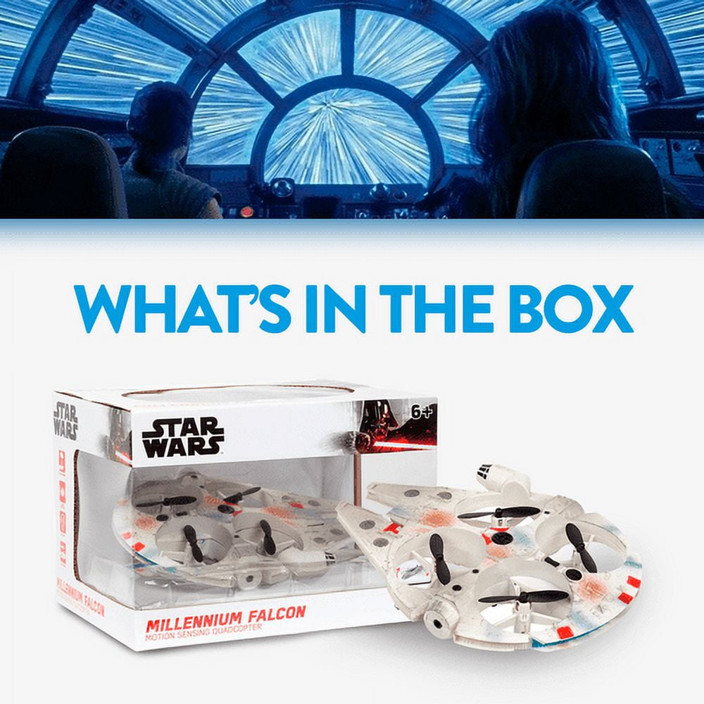 World Tech Toys Star Wars Millennium Falcon Motion Sensing Quadcopter Drone, Ages 6+