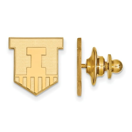 - Solid 14k Yellow Gold University of Illinois Lapel Pin (14mm x 15mm)