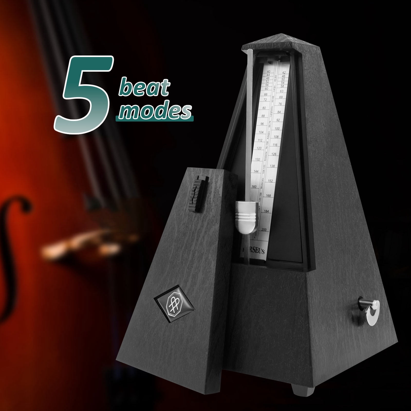 Thren Mechanical Metronome Pyramid Rhythm Keeper 5 Beat Mechanical Beat Marker Clockwork Noise Reduction Beat Indicator Precision Clarity Mechanical Tempo Device for Lovers
