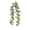 thumbnail image 2 of Luxcidy Artificial Eucalyptus Greenery Plant, Fake Silver Dollar Leaves Garland Wreath Fake Vines with White Flowers Table Runner for Wedding Arch Home Party Mantle Decor (A), 2 of 7