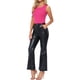 thumbnail image 2 of INSPIRAR CHIC Monos de Mujer Sin Mangas Bodysuits Brillantes Cuello Redondo Ajustados Tops de Tanga XS Rosa Fucsia, 2 of 6