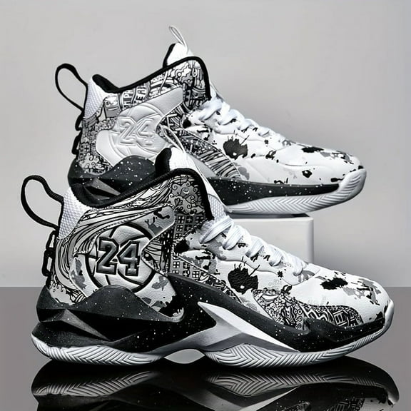 Men's High-Top Basketball Sneakers - Comfortable, Non-Slip, Durable Lace-Up Sneakers for All Seasons