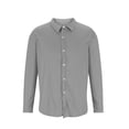 thumbnail image 4 of Blusa y camisa de manga larga con cuello vuelto para hombre, blusa holgada con botones y botones, color liso, tipo cárdigan, blusa de manga larga con cuello vuelto, blusa de poliéster para hombre, 4 of 6