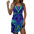 thumbnail image 2 of NTACZA Boho Dresses for Women Relaxed Fit Crew Neck Tank Dress Sleeveless Mini Boho Psychedelic Print Casual Fashion Dresses for Ladies 2026, 2 of 6