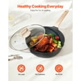 thumbnail image 4 of VEVOR 19 Piece Pots and Pans Set, Granite Nonstick Cookware Set, Induction Cookwares, Kitchen RV Cooking Sets with Frying, Sauce, Saute, Tempered Glass Lids, and Pan Protectors, Black, 4 of 10