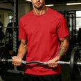 thumbnail image 5 of Men's Solid Crew Neck Short Sleeve T-Shirt, Regular Fit Lightweight Casual Basic Summer Top M, 5 of 5