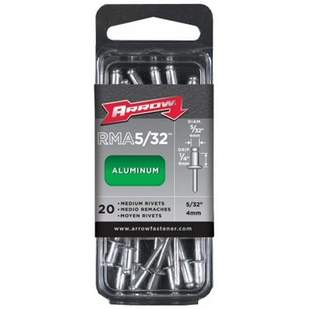 Arrow Fastener RMA5/32 5/32" Medium Aluminum Rivets, 20 Count Walmart