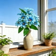 thumbnail image 1 of Iumwxz Artificial Bouquet Faux Silk Flowers 12-Head Realistic Arrangement Flexible Stalks for Home Decoration Weddings Parties Centerpieces Vase Display Gift Blue, 1 of 8