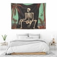 thumbnail image 3 of ONETECH Inspirational Quotes Keep Calm Funny Skull Coconut Tree Art Tapestry Bedroom Wall Art Tapestry For Family Dormitory Living Room, 3 of 7
