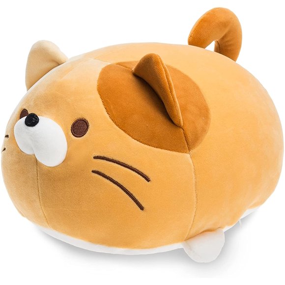 Super Soft Cat Plush Toy, Fluffy Chubby Kitty Stuffed Animal, Adorable Plush Cat Pillow for Kids or Home Decor (Orange, 13'')