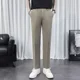 thumbnail image 4 of Pantalones de traje para hombre color caqui, pantalones ajustados con diseño trenzado para hombre, ropa marrón de primavera, sastrería, licra, vestido, clásico, novedad en el diseñador, 4 of 5