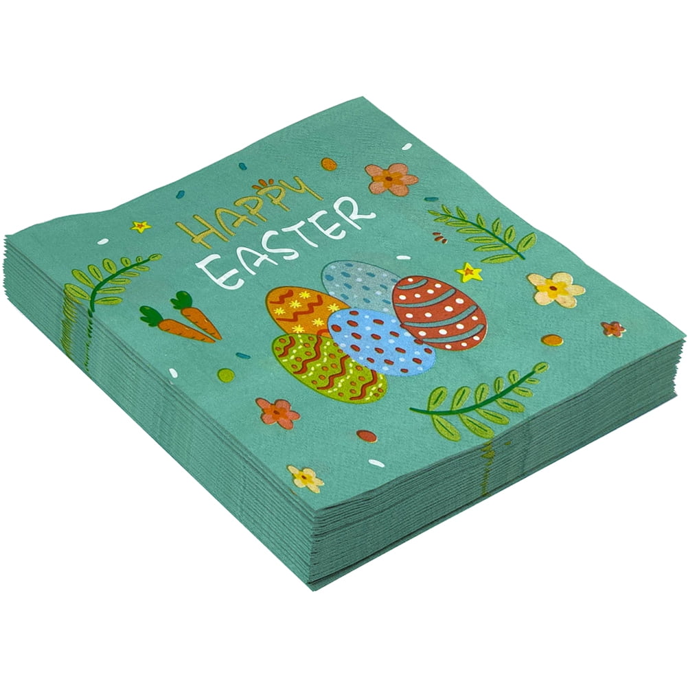 100 Sheets Easter Paper Napkins Disposable Paper Serviettes Party