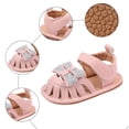 thumbnail image 6 of Zshosam Infant Sandals Baby Girl Sandals Flower Soft Sole Anti Slip Rubber Wedding Dress Flats Toddler First Walking Shoes Size 5,(Pink Infant 5), 6 of 7