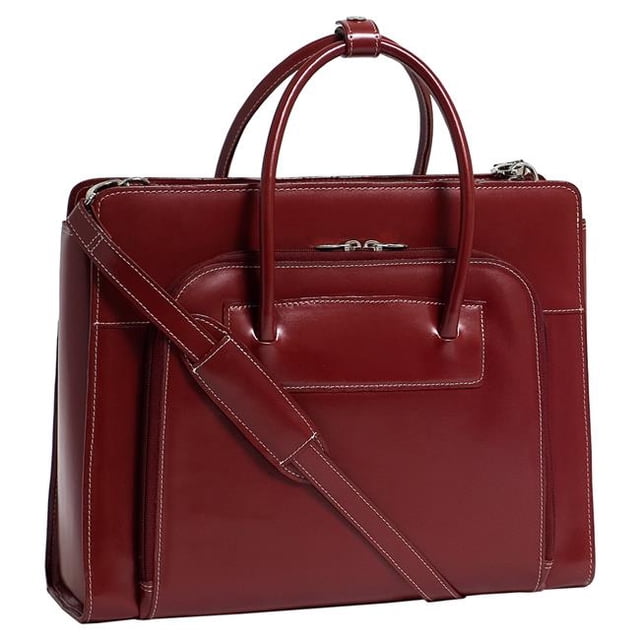 Serviette en Cuir pour Femmes Lake Forest Série W avec Manche Amovible - Rouge