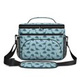 thumbnail image 2 of Dinosaur and Silhouette Blue Pattern Insulated Lunch Box for Women Men, Medium Leakproof Cooler Bag with Adjustable Strap, 10"x6.7"x8", 2 of 6
