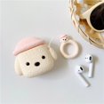 thumbnail image 2 of Funda protectora de silicona suave con gorro rosa de perro de dibujos animados para AirPods Pro de 1.ª y 2.ª generación de Apple (auriculares Bluetooth)., 2 of 5