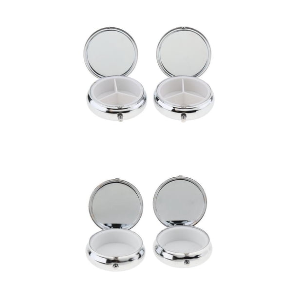 4 Piezas Portátil Pastillero de Metal Organizador Estuches para Almacenamiento de Joyeria