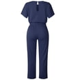 thumbnail image 6 of Giftesty Women Short Sleeve Playsuit Clubwear Straight Leg Jumpsuit With Belt, 6 of 9