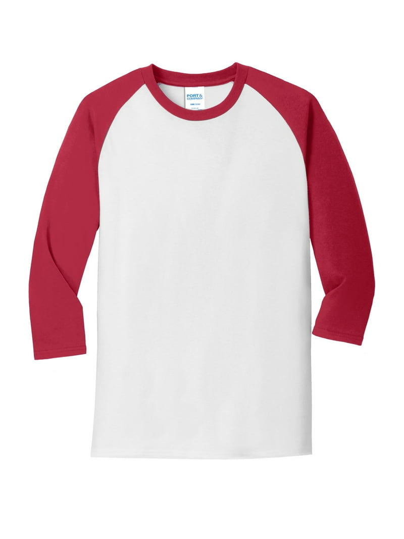 Port & Company Core Blend Poly Shirt, 3/4 Sleeve Raglan Tee-4XL