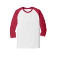 thumbnail image 5 of Port & Company Core Blend 3/4 Sleeve Raglan Tee-4XL (White/ Red), 5 of 6