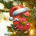 thumbnail image 2 of LanSuare 26 Initial Christmas Ornament with Red Hat, 3.2Inch Personalized Christmas Pendant for Christmas Tree Ornaments, Christmas Hanging Decoration（F）, 2 of 6