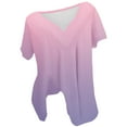 thumbnail image 4 of Itsame Short Sleeved Undershirt Tops for Womens Shirt T-Shirt Comfortable Printed Relaxed V-neck Blouses Pink Size 5XL, 4 of 5