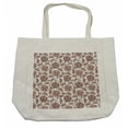 thumbnail image 1 of Floral Shopping Bag, Earth Tones Blossom Chrysanthemums Cottage Foliage Ornamental Pattern, Eco-Friendly Reusable Bag for Groceries Beach and More, 15.5" X 14.5", Cream, by Ambesonne, 1 of 2