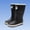Black, variant on Womens Mid Rain Boots, Waterproof Anti-Slip Wide Calf Garden Outdoor Rubber Shoes Beige US6