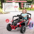 thumbnail image 4 of Costway 12V Kids Ride On Car Battery Powered Electric Remote Control LED Lights Music Suitable for 1 kid Red & Black, 4 of 6