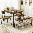 thumbnail image 2 of Gymax Dining Table Set for 4 Dining Room Kitchen Table w/ Bench 2 Chairs 4-Piece Set, 2 of 10