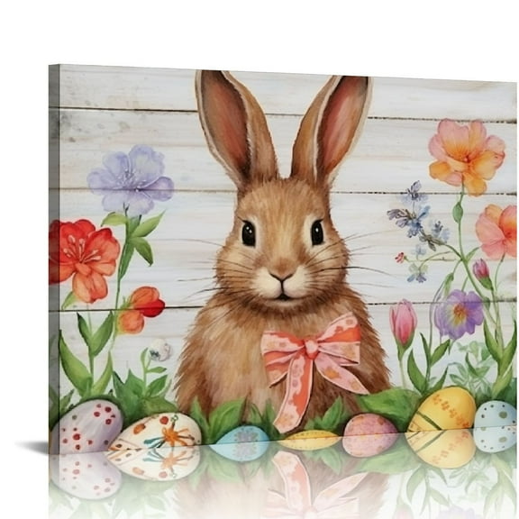 Lingy Country Farmhouse Spring Market Canvas Print Wall Art Decor Spring Easter Tulips Sign Painting Poster Plaque Rustic Home Decoration