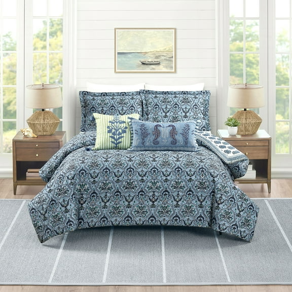 Spartina Hamilton Rev 3-Piece Comforter, Blue, Full/Queen