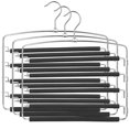 thumbnail image 1 of SONGMICS Perchas para Pantalones , Juego de 3, Metal, Ahorran Espacio, Estable con Acolchado Antideslizante, Barras de Columpio, para 5 Vaqueros Cada Una, Traje, Bufandas, Corbatas MCRI041BK, 1 of 9