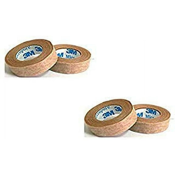 3M Micropore Tan Surgical Tape 0.5" Wide -2 Rolls (2 Pack)