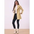 thumbnail image 2 of INSPIRE CHIC Manteau Long d'Hiver Élégant pour Femme à Revers Cranté, Boutonné, à Simple Boutonnage, Kaki, TP, 2 of 7