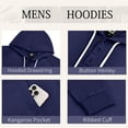 thumbnail image 6 of GENTS BLISS Henley Men Hoodies Sweatshirts Lightweight Sweatshirts for Men Drawstring Men Hoodies with Kangaroo Pocket, 6 of 7
