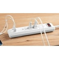 thumbnail image 4 of Hyper Tough Surge Protector Power Strip with USB, 4 Outlets, 10 ft Braided Extension Cord, White, 4 of 7