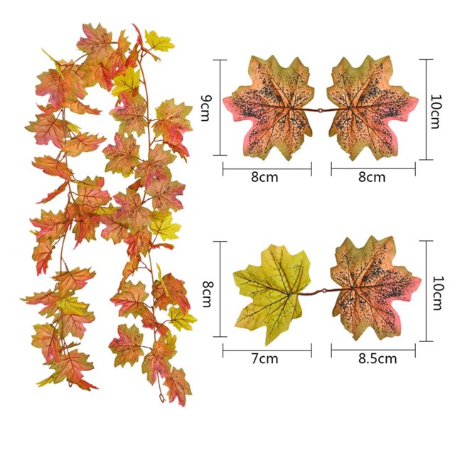 AKEGAMN Fall Decor Festival Simulation Maple Leaf Rattan Decoration Christmas Party Wall Hanging Maple Leaf Rattan