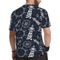 thumbnail image 2 of Wukai Anchors and Lighthouse Print Men's Short-Sleeved Mesh T-Shirt,Quick-Dry Short Sleeve Workout T-Shirt-4X-Large, 2 of 8