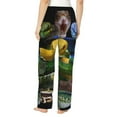 thumbnail image 3 of Uemuo Colorful Viper Snake Pattern Women's Wide Leg Palazzo Lounge Pants with Pockets Light Weight Loose Comfy Casual Pajama Pants-Large, 3 of 9