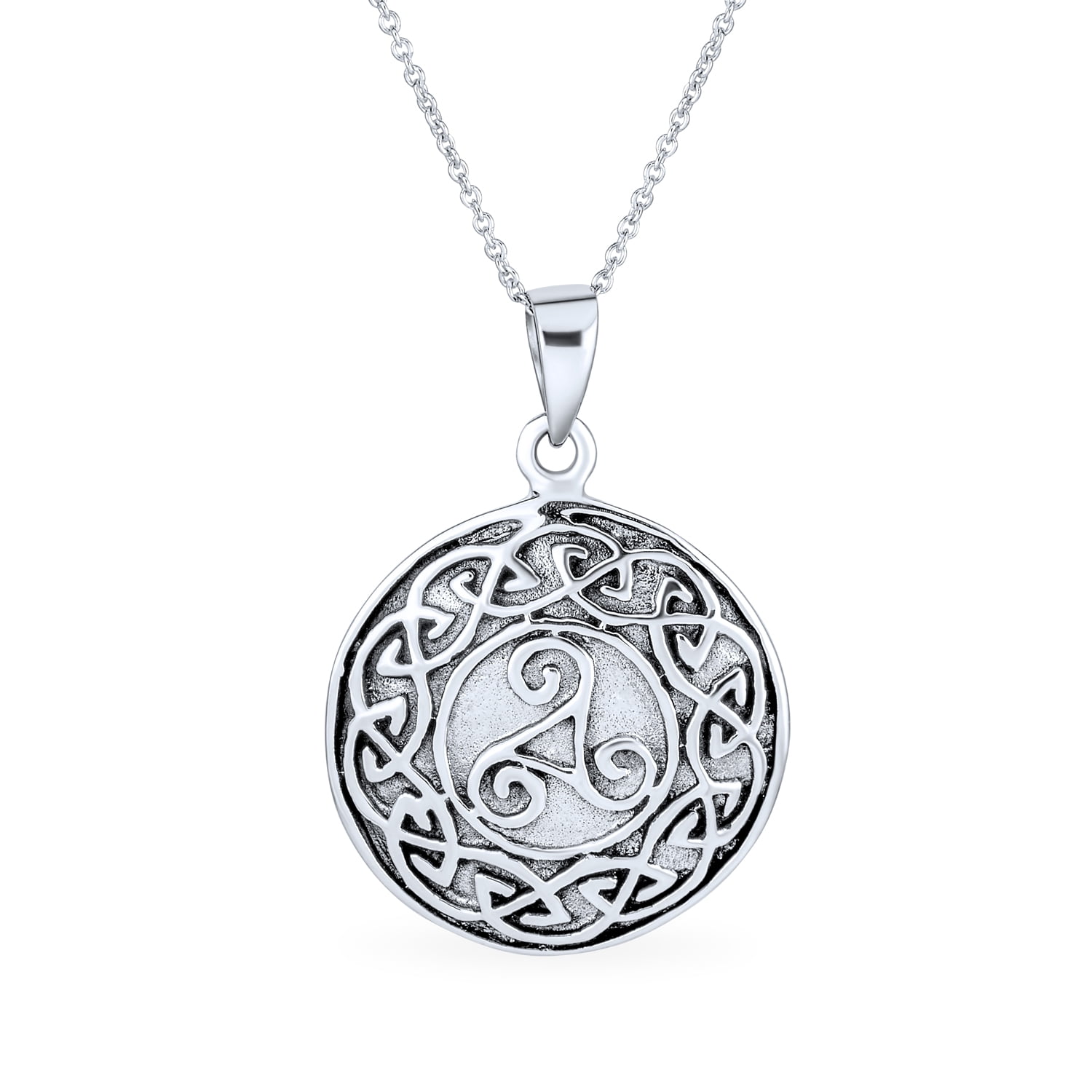 925 Silver Triskele Celtic Knot Trinity Necklace Pendant Triskele 