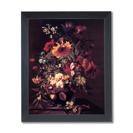 - Rose Flowers Daisy Butterfly Contemporary Wall Picture Black Framed Art Print